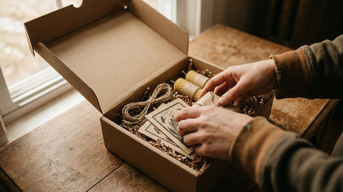Packing a small print-on-demand shop order, a low-cost passive income idea