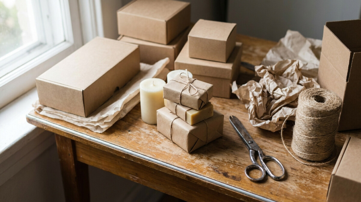 Packing handmade orders after learning how to turn a hobby into side income
