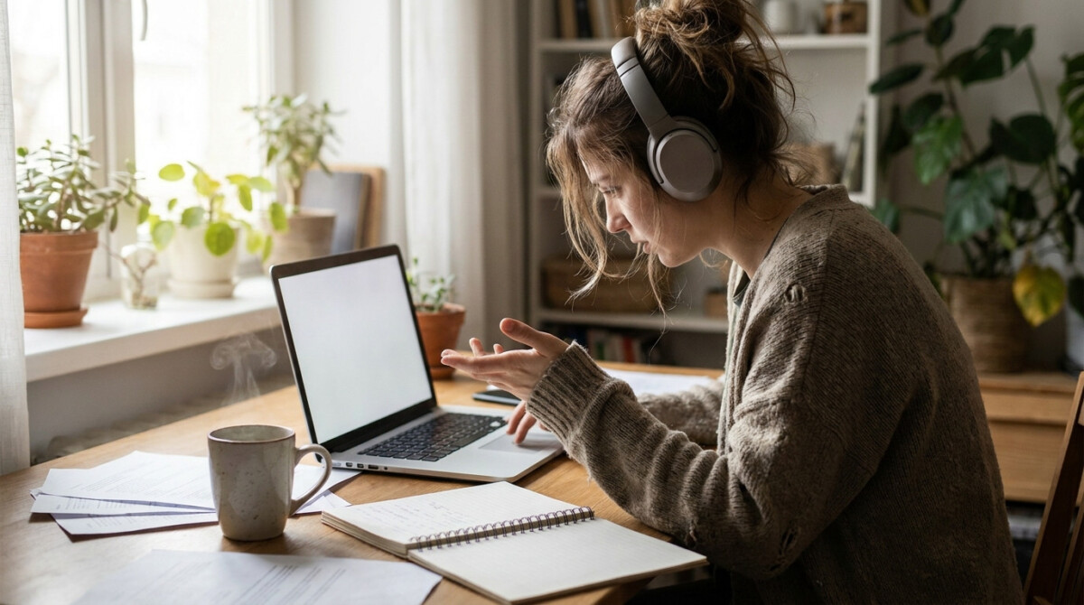 flexible part-time jobs that pay well - online tutor working from a home desk