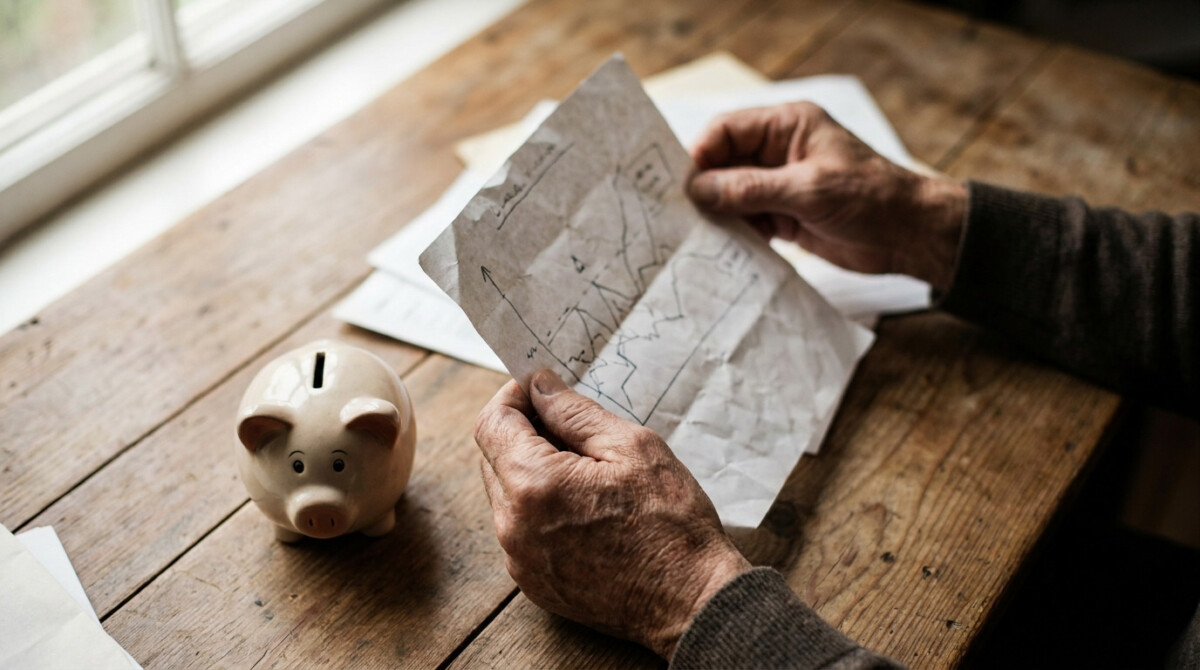 401k retirement savings concept with paper chart and piggy bank on wooden desk