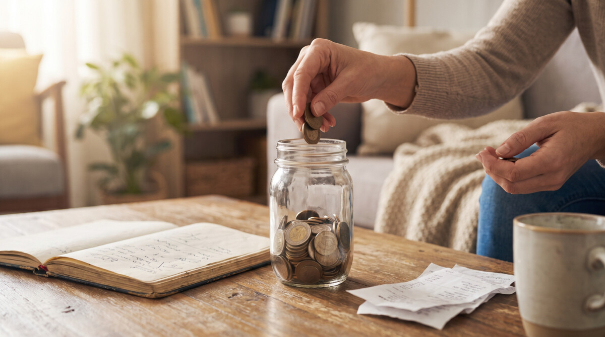 impulse spending psychology saving money mindfully coins in jar