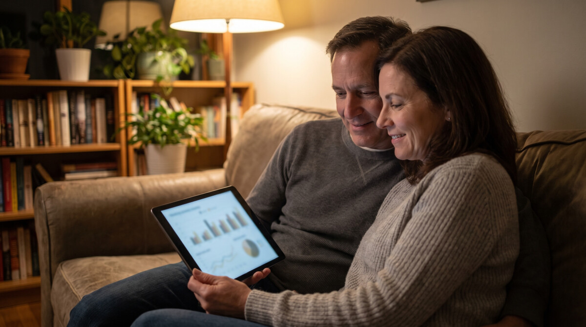 American couple planning long-term international investing strategy for portfolio diversification at home